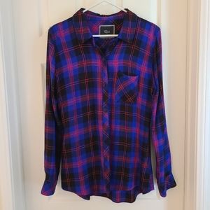 Rails Hot Pink & Electric Blue Plaid Flannel Shirt